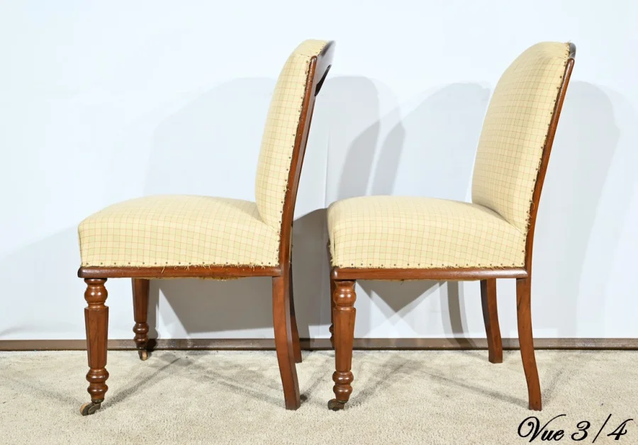 Paire de Chaises en Acajou de Cuba, époque Restauration – Début XIXe