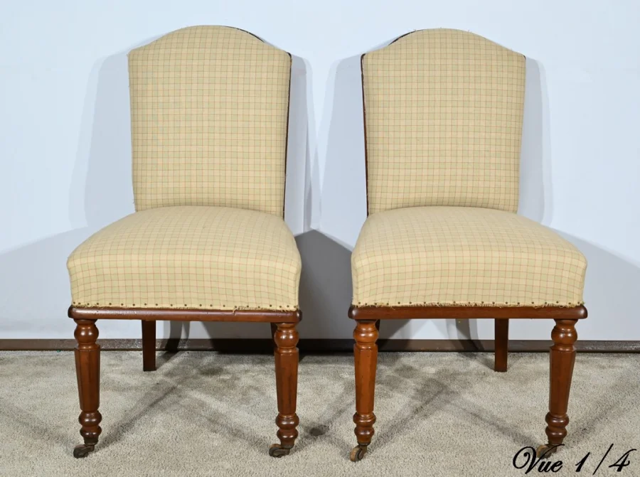 Paire de Chaises en Acajou de Cuba, époque Restauration – Début XIXe