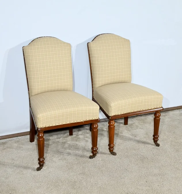Paire de Chaises en Acajou de Cuba, époque Restauration – Début XIXe