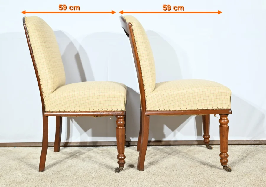 Paire de Chaises en Acajou de Cuba, époque Restauration – Début XIXe