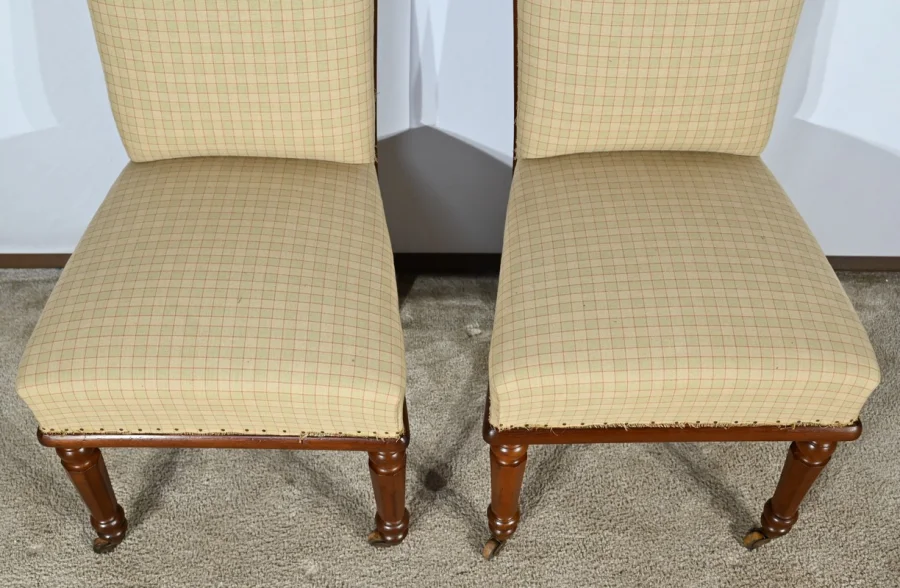 Paire de Chaises en Acajou de Cuba, époque Restauration – Début XIXe