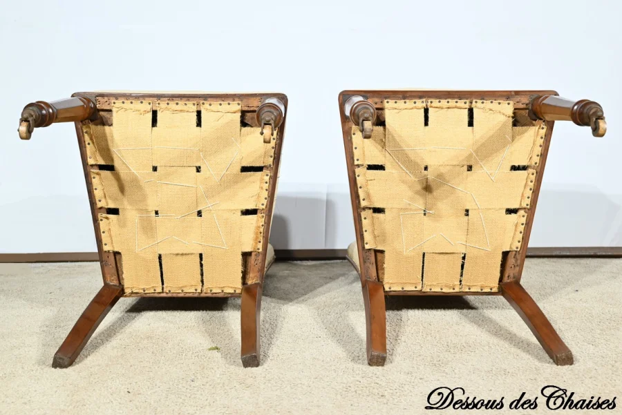 Paire de Chaises en Acajou de Cuba, époque Restauration – Début XIXe