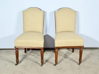 Paire de Chaises en Acajou de Cuba, époque Restauration – Début XIXe