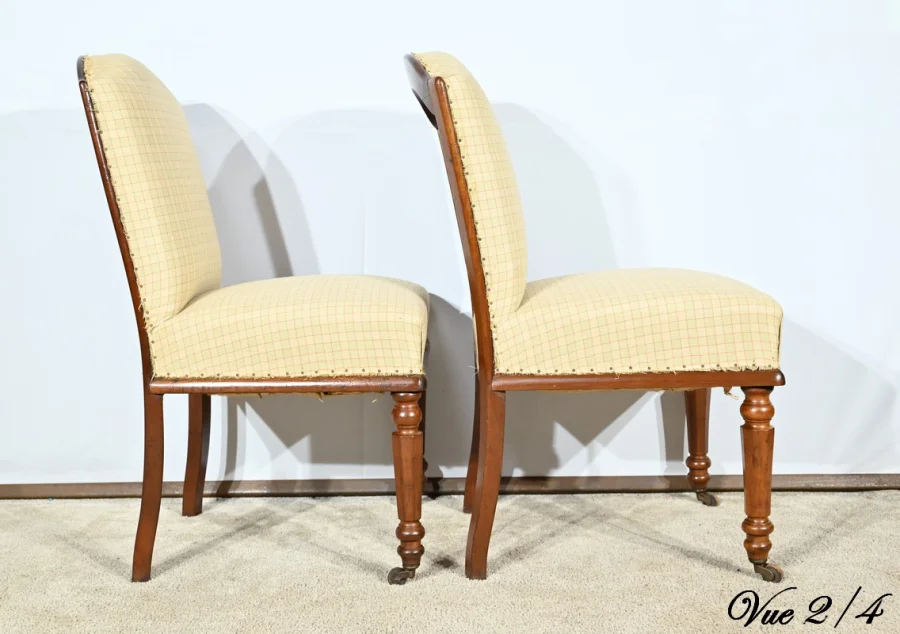Paire de Chaises en Acajou de Cuba, époque Restauration – Début XIXe