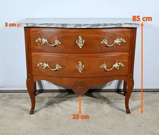 Commode Sauteuse en Acajou massif, style Louis XV – Fin XIXe