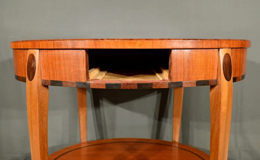 Table Guéridon en Acajou et Palissandre, Art Déco - 1930