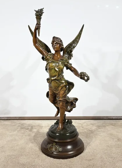 СТАТУЯ SPELTER подписана FERVILLE SUAN
