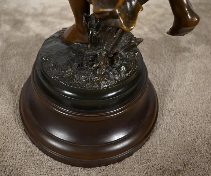 СТАТУЯ SPELTER подписана FERVILLE SUAN