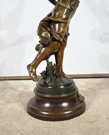 СТАТУЯ SPELTER подписана FERVILLE SUAN