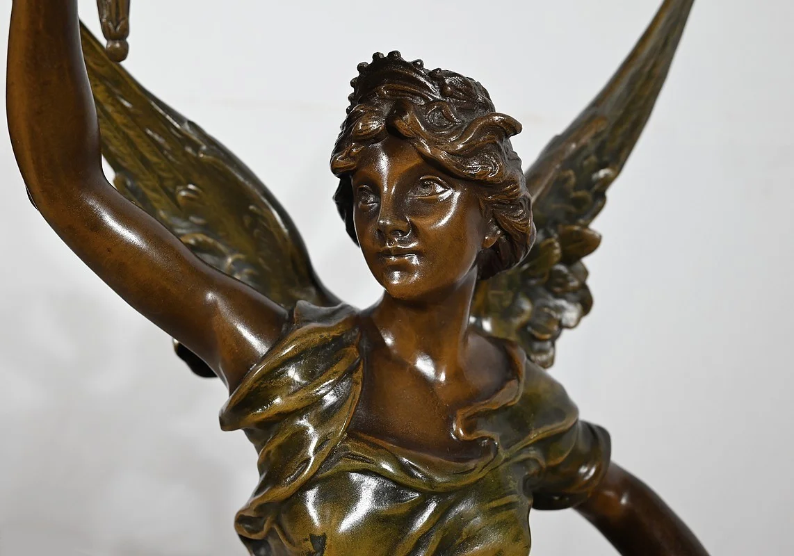 Importante Sculpture en Régule, "La Patrie", signée Ferville Suan - Fin XIXe
