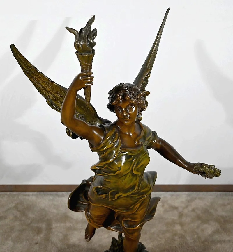 Importante Sculpture en Régule, "La Patrie", signée Ferville Suan - Fin XIXe