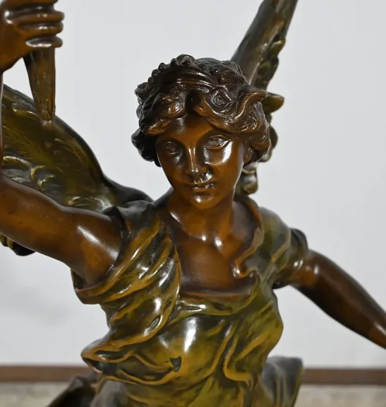 СТАТУЯ SPELTER подписана FERVILLE SUAN