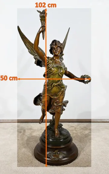 СТАТУЯ SPELTER подписана FERVILLE SUAN