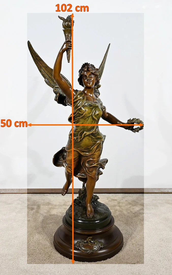 Importante Sculpture en Régule, "La Patrie", signée Ferville Suan - Fin XIXe