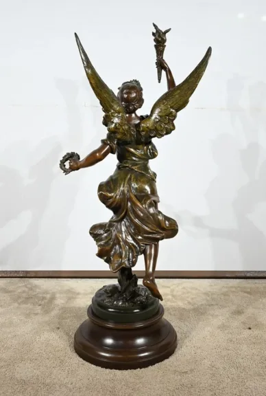 СТАТУЯ SPELTER подписана FERVILLE SUAN