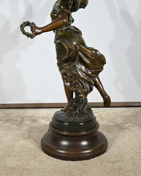 СТАТУЯ SPELTER подписана FERVILLE SUAN