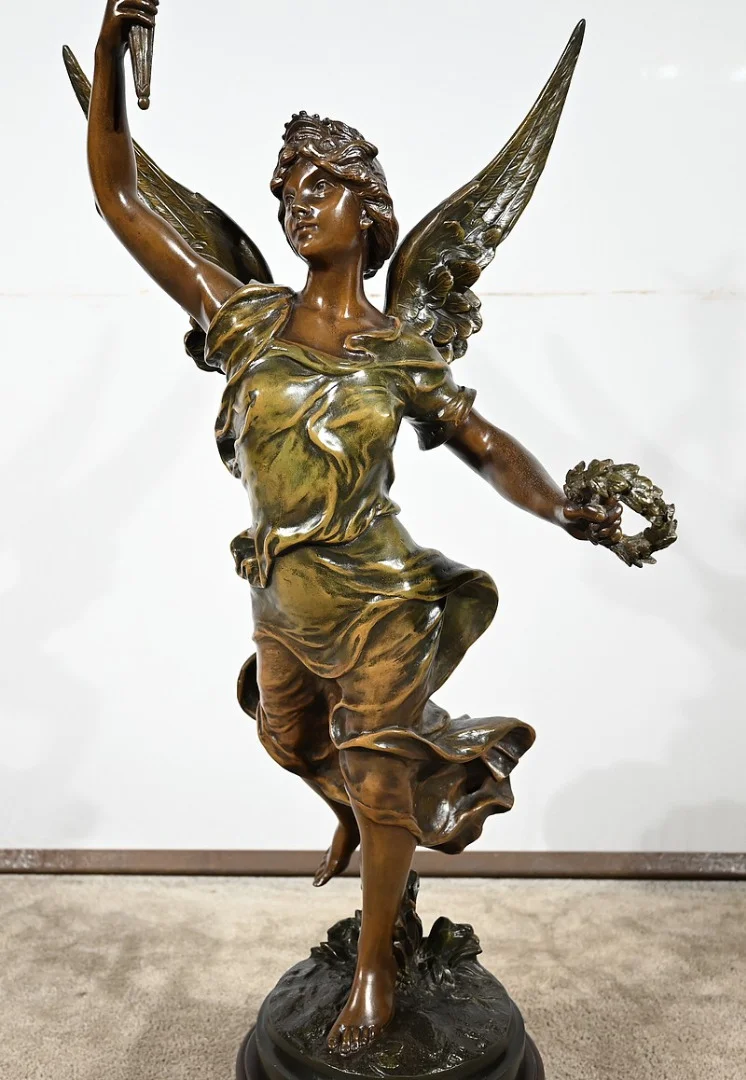 Importante Sculpture en Régule, "La Patrie", signée Ferville Suan - Fin XIXe