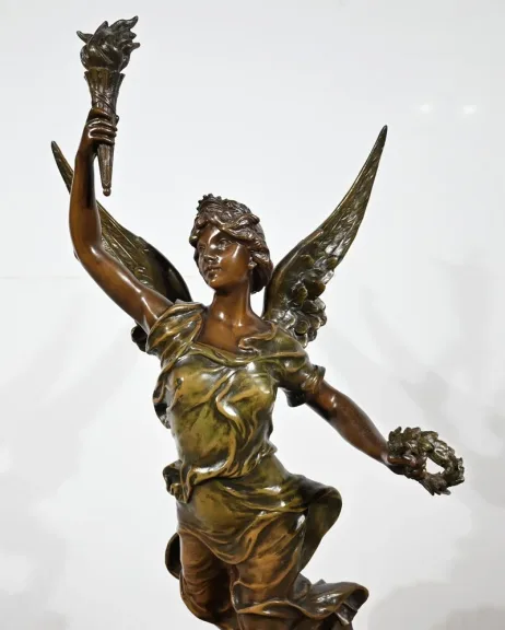 СТАТУЯ SPELTER подписана FERVILLE SUAN