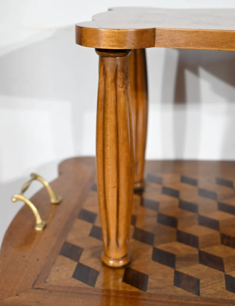Table de Service en Marqueterie de Noyer et Palissandre - 1940
