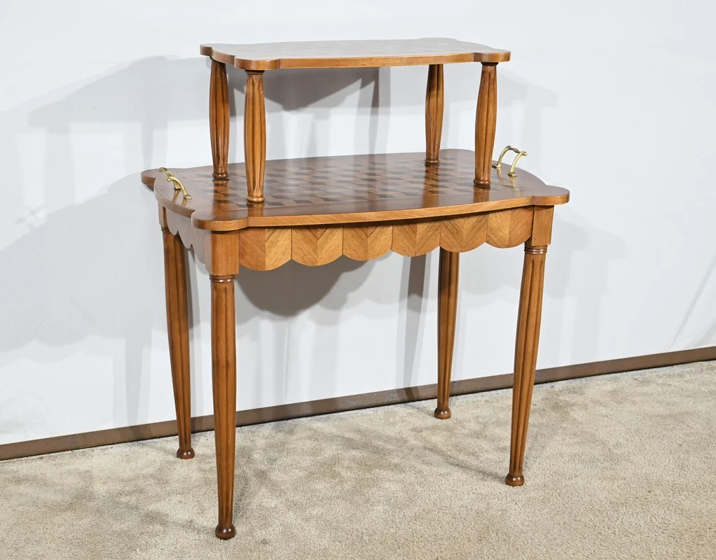 Table de Service en Marqueterie de Noyer et Palissandre - 1940
