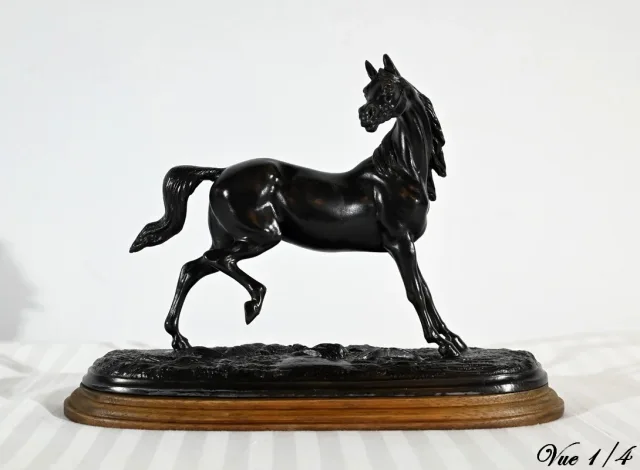 Cheval en Régule sur Socle Bois – Début XXe