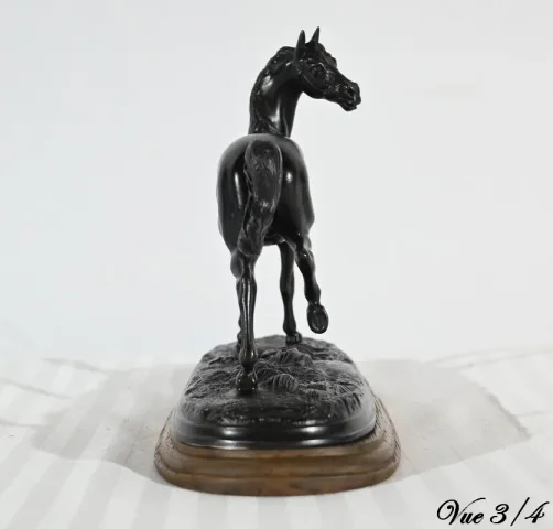 Cheval en Régule sur Socle Bois – Début XXe