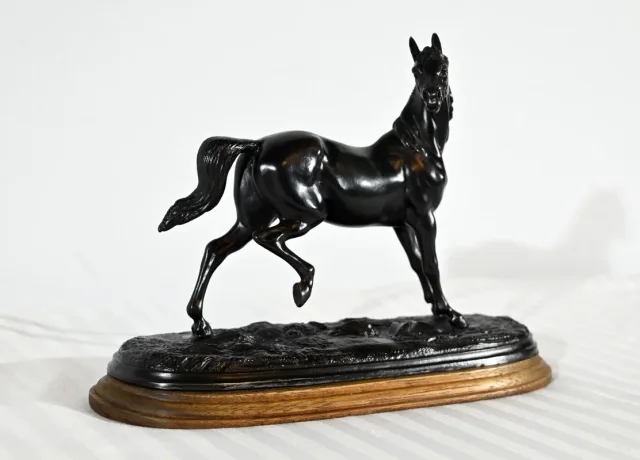 Cheval en Régule sur Socle Bois – Début XXe