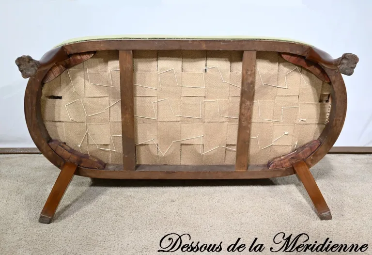 Petite Méridienne à Dosseret en Acajou, style Retour d’Égypte – Début XXe