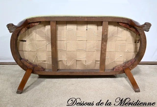 Petite Méridienne à Dosseret en Acajou, style Retour d’Égypte – Début XXe