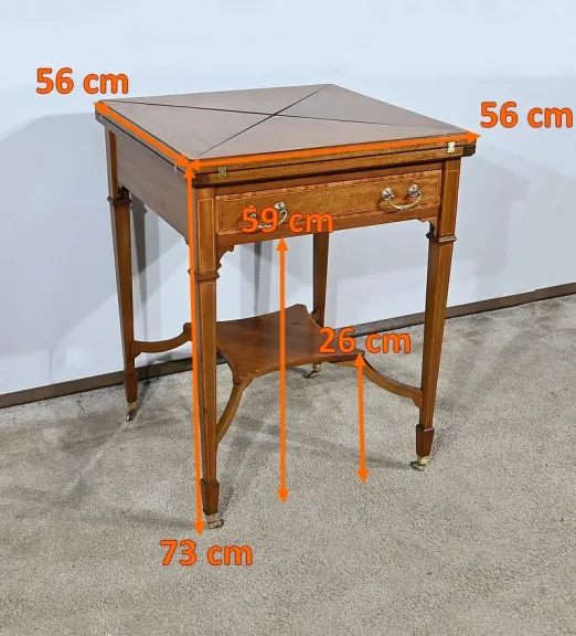 Table à Jeux, dite Mouchoir, en Acajou Blond - 1930