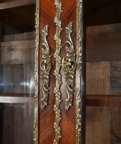 Bibliothèque Deux-Corps en Palissandre et Marqueterie, style Louis XV - Fin XIXe