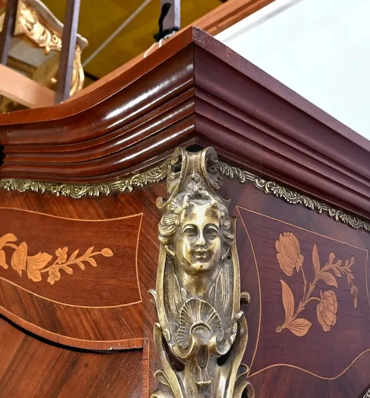 Bibliothèque Deux-Corps en Palissandre et Marqueterie, style Louis XV - Fin XIXe