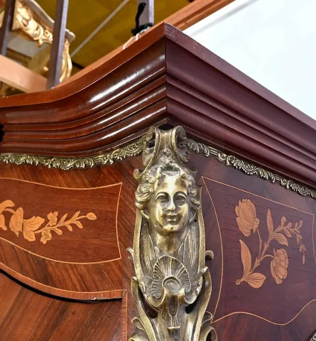 Bibliothèque Deux-Corps en Palissandre et Marqueterie, style Louis XV - Fin XIXe