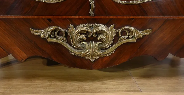 Bibliothèque Deux-Corps en Palissandre et Marqueterie, style Louis XV - Fin XIXe