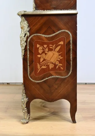 Bibliothèque Deux-Corps en Palissandre et Marqueterie, style Louis XV - Fin XIXe