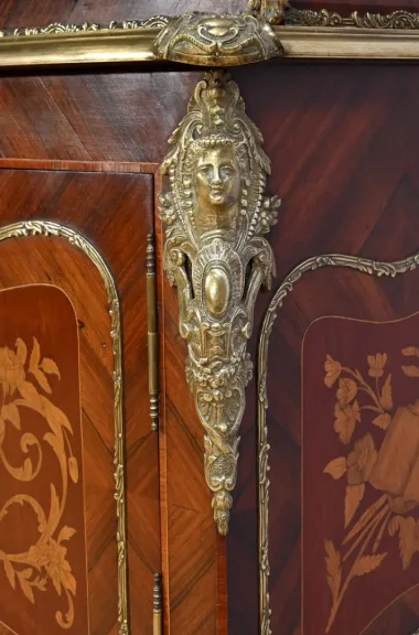 Bibliothèque Deux-Corps en Palissandre et Marqueterie, style Louis XV - Fin XIXe