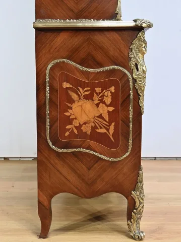 Bibliothèque Deux-Corps en Palissandre et Marqueterie, style Louis XV - Fin XIXe
