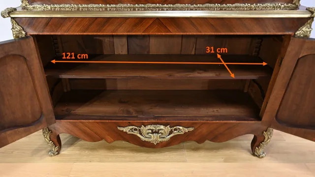 Bibliothèque Deux-Corps en Palissandre et Marqueterie, style Louis XV - Fin XIXe