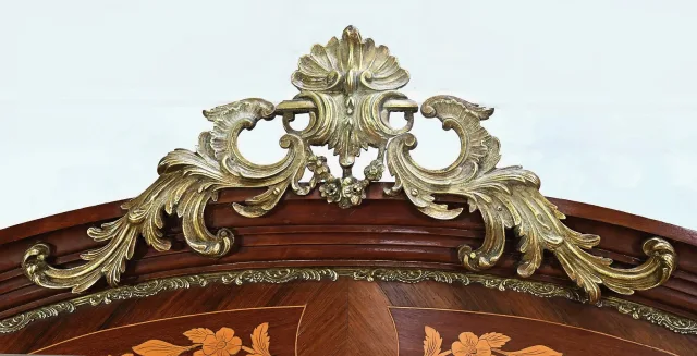 Bibliothèque Deux-Corps en Palissandre et Marqueterie, style Louis XV - Fin XIXe