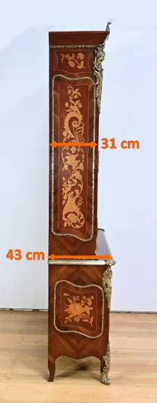 Bibliothèque Deux-Corps en Palissandre et Marqueterie, style Louis XV - Fin XIXe