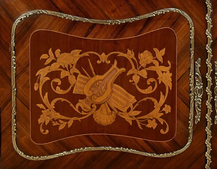 Bibliothèque Deux-Corps en Palissandre et Marqueterie, style Louis XV - Fin XIXe
