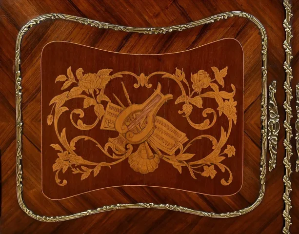 Bibliothèque Deux-Corps en Palissandre et Marqueterie, style Louis XV - Fin XIXe