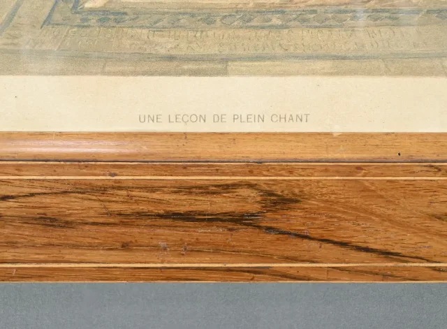 Estampe Titrée « Une Leçon de Plein Chant » d’après J. Gallegos y Arnosa – Début XXe