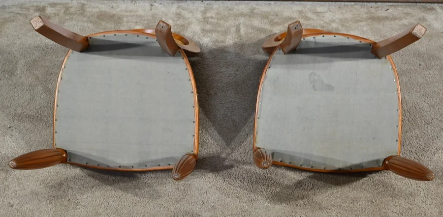 Paire de Chaises en Acajou Blond, Art Déco – 1940