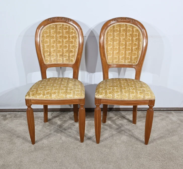 Paire de Chaises en Acajou Blond, Art Déco – 1940