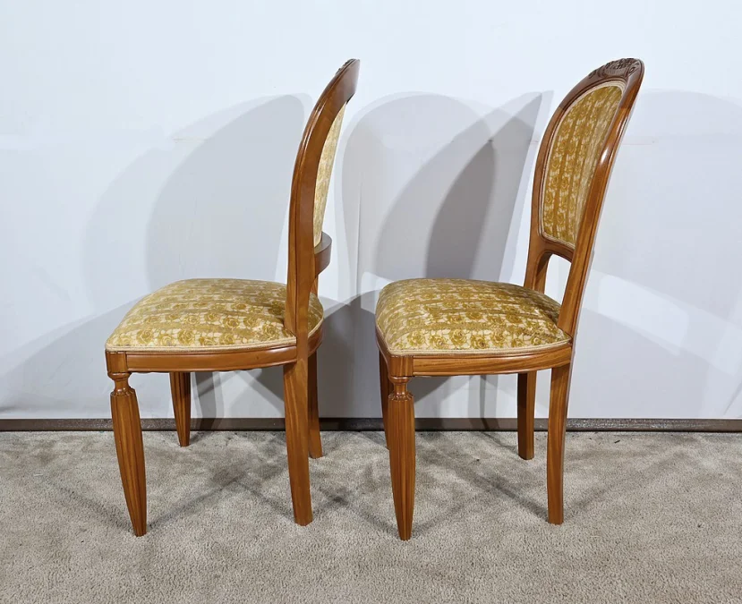 Paire de Chaises en Acajou Blond, Art Déco – 1940