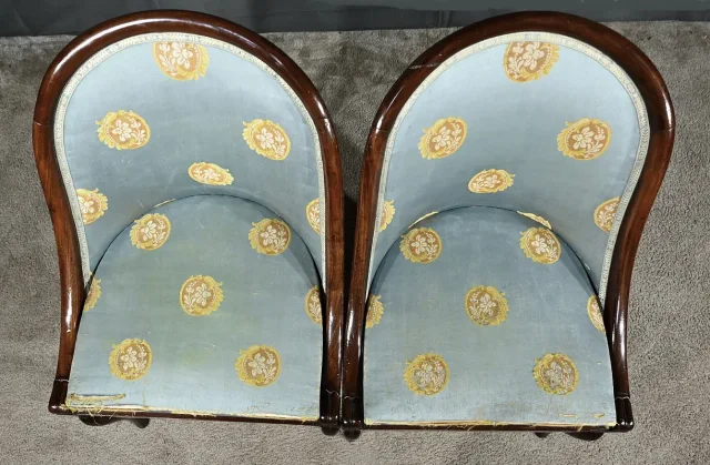 Paire de Chaises Gondoles en Acajou, époque Restauration - 1ère partie XIXe
