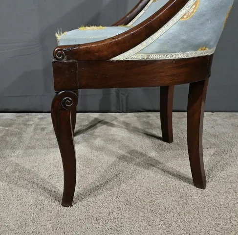 Paire de Chaises Gondoles en Acajou, époque Restauration - 1ère partie XIXe