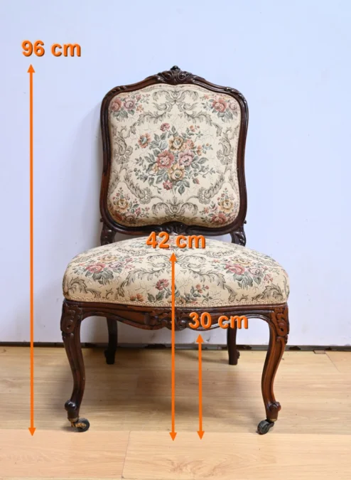Suite de 4 Chaises en Palissandre, style Louis XV, époque Napoléon III – Milieu XIXe