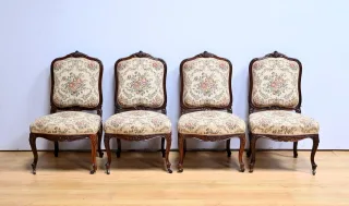 Suite de 4 Chaises en Palissandre, style Louis XV, époque Napoléon III – Milieu XIXe